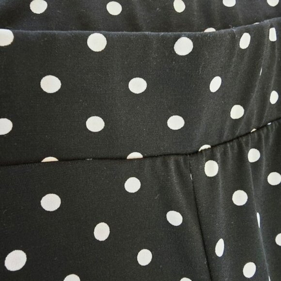 Chico's 3 Women's Pants Size XL 16 Black White Polka Dots Pull On Stretchy - Picture 2 of 12